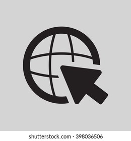 go to web  icon, vector illustration. Flat design style