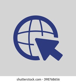 go to web  icon, vector illustration. Flat design style