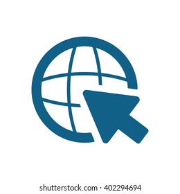 go to web  icon, vector illustration. Flat design style