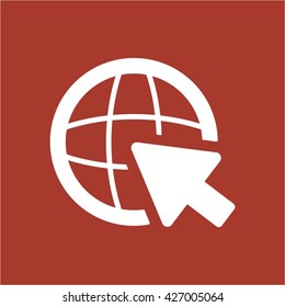 go to web  icon, vector illustration. Flat design style