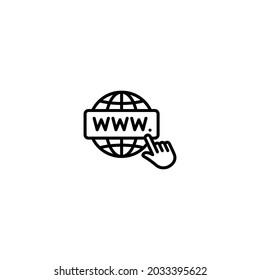 Ir al icono web. vector de símbolo del sitio