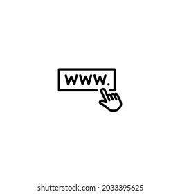 Ir al icono web. vector de símbolo del sitio