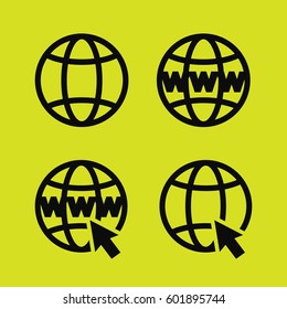 Go to web icons set illustration. Go to web black logo