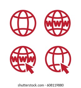 Go to web icons set vector illustration. Go to web black logo