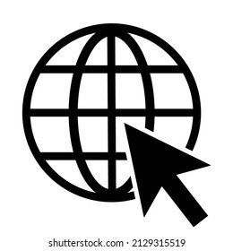 Gehen Sie zu Web-Icons im trendigen Stil. Öffnen Sie eine Suchwebsite. Einzeln auf weißem Hintergrund.