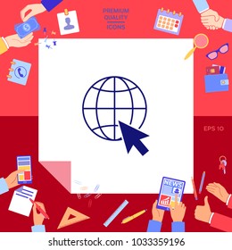 Go to web, internet icon