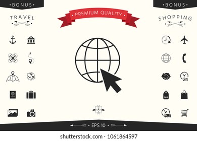 Go to web, internet icon