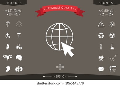 Go to web, internet icon