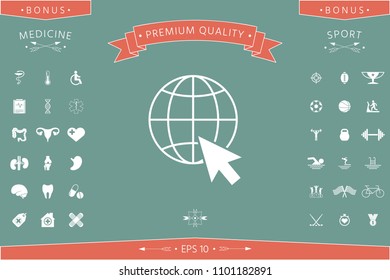 Go to web, internet icon