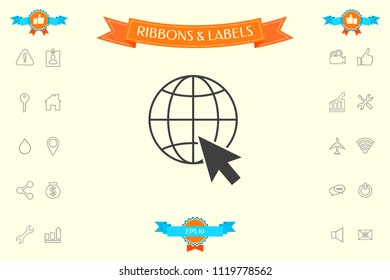 Go to web, internet icon