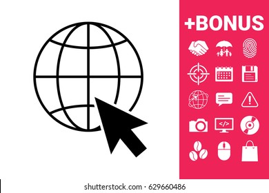 Go to web, internet icon