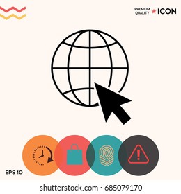 Go to web, internet icon
