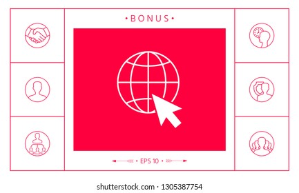 Go to web, internet icon. Graphic elements for your design