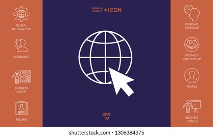 Go to web, internet icon. Graphic elements for your design