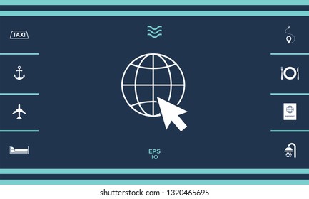 Go to web, internet icon. Graphic elements for your design