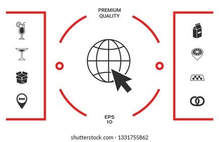 Go to web, internet icon. Graphic elements for your design