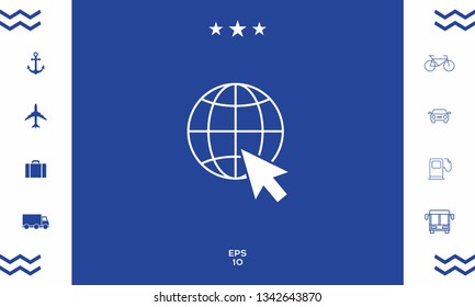 Go to web, internet icon. Graphic elements for your design