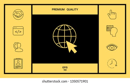 Go to web, internet icon. Graphic elements for your design