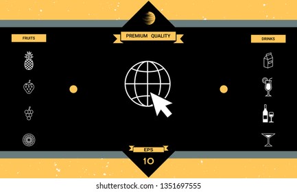 Go to web, internet icon. Graphic elements for your design