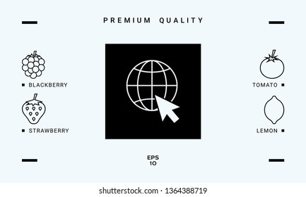 Go to web, internet icon. Graphic elements for your design