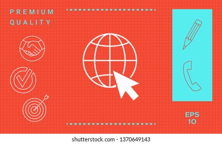 Go to web, internet icon. Graphic elements for your design