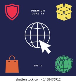 Go to web, internet icon. Graphic elements for your design