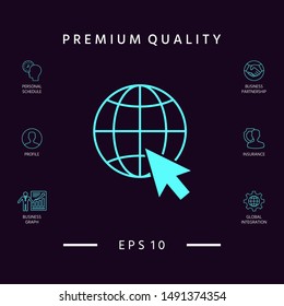 Go to web, internet icon. Graphic elements for your design