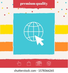 Go to web, internet icon. Graphic elements for your design