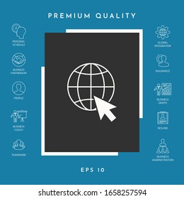 Go to web, internet icon. Graphic elements for your design