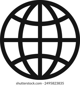 Ir a la Ilustración vectorial de trazo de línea del ícono de Internet del Web