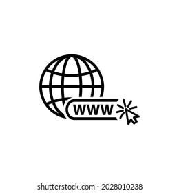 Go to web line icon isolated on white background. Vector illustration