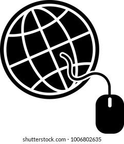 Go To Web, Mouse, Globe Icon, Vector Art Illustration
