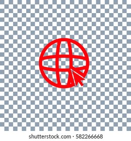 go to web on transparent background. Red icon