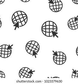 Go to web seamless pattern background icon. Business flat vector illustration. World network sign symbol pattern.