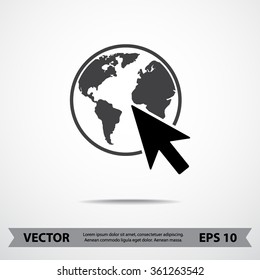 Go to web sign icon, vector illustration. Flat design style