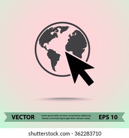 Go to web sign icon, vector illustration. Flat design style