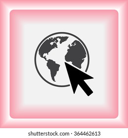 Go to web sign icon, vector illustration. Flat design style