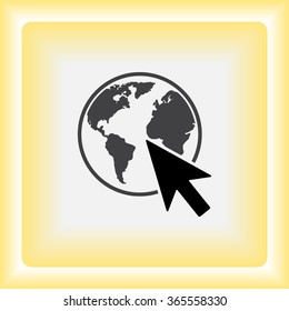 Go to web sign icon, vector illustration. Flat design style