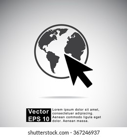 Go to web sign icon, vector illustration. Flat design style