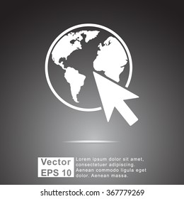 Go to web sign icon, vector illustration. Flat design style