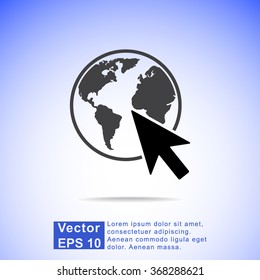 Go to web sign icon, vector illustration. Flat design style