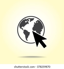 Go to web sign icon, vector illustration. Flat design style