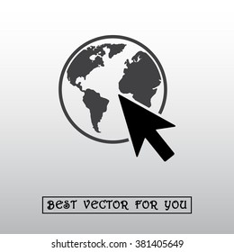 Go to web sign icon, vector illustration. Flat design style