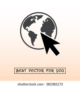 Go to web sign icon, vector illustration. Flat design style