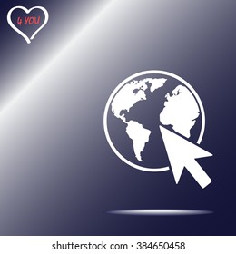 Go to web sign icon, vector illustration. Flat design style