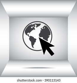 Go to web sign icon, vector illustration. Flat design style