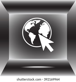 Go to web sign icon, vector illustration. Flat design style