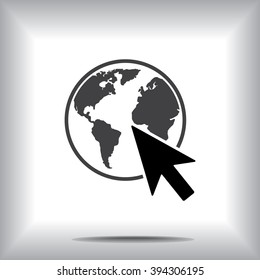 Go to web sign icon, vector illustration. Flat design style