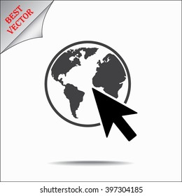 Go to web sign icon, vector illustration. Flat design style