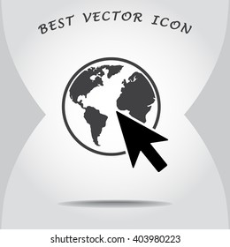 Go to web sign icon, vector illustration. Flat design style